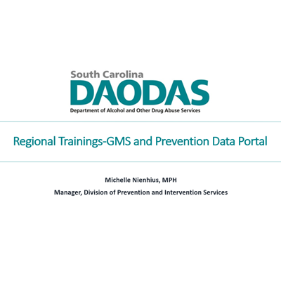 Regional Trainings – GMS and Prevention Data Portal